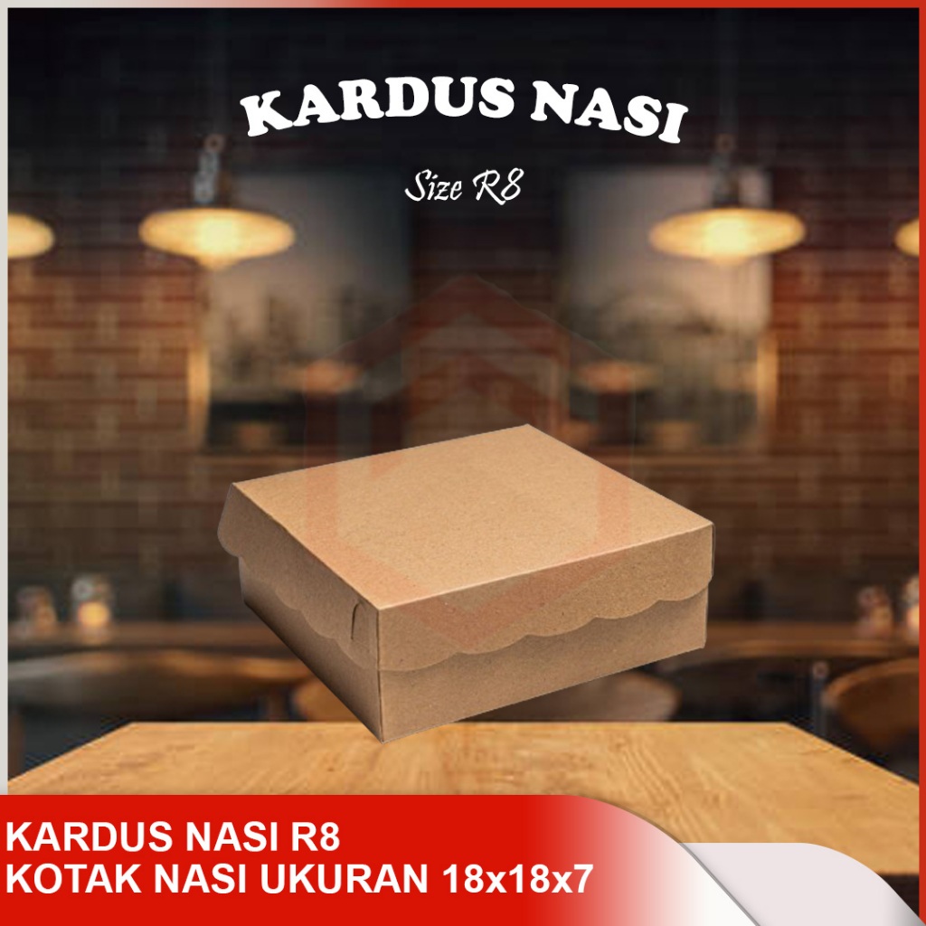 

[350GSM] KARDUS NASI R8 Kotak Dus Kraft Coklat R8/Kotak Dus Nasi/Kotak Dus Nasi Catering/ Kotak Dus Renda Coklat Non-laminasi