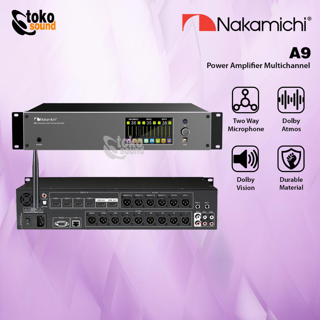Nakamichi A9 Processor Amplifier Home Theater & Karaoke Dolby Atmos