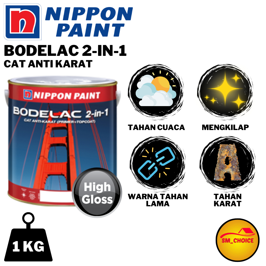 NIPPON BODELAC 2 - 1 CAT BESI ANTI KARAT 1 KG - CAT ANTI KARAT 1 KG