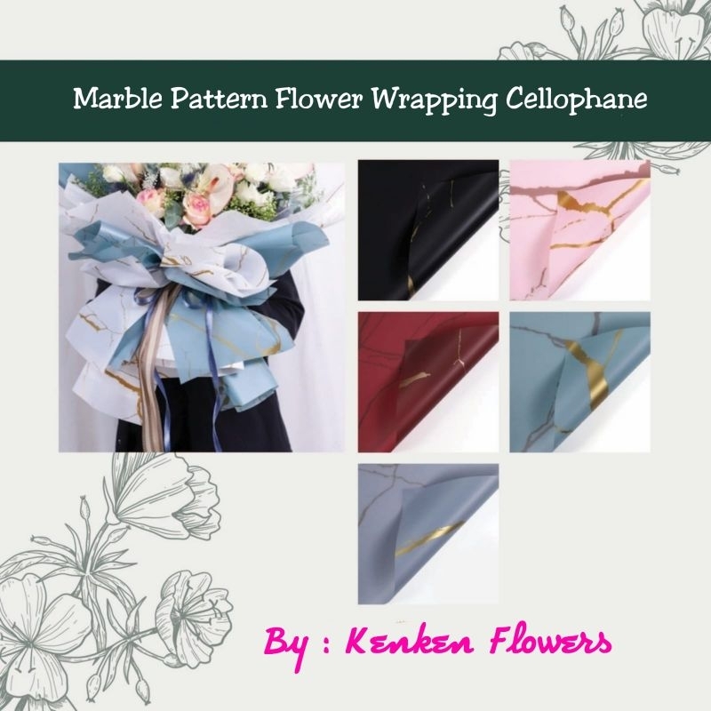 

Wrapping Marble Pattern Flower Wrapping Bouquet - ECER