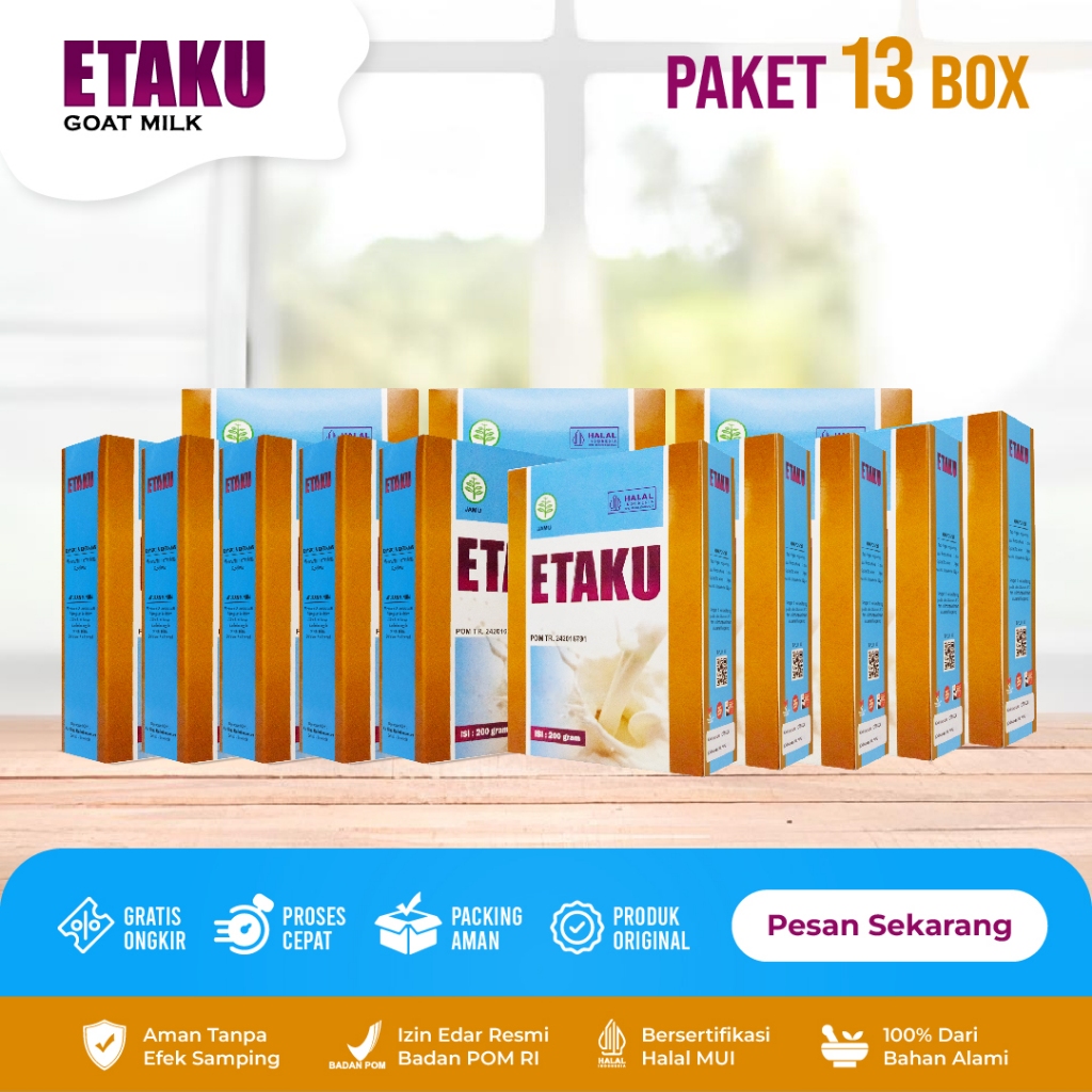 

Etaku Goat Milk Susu Kambing Etawa Asli Paket 13 Box