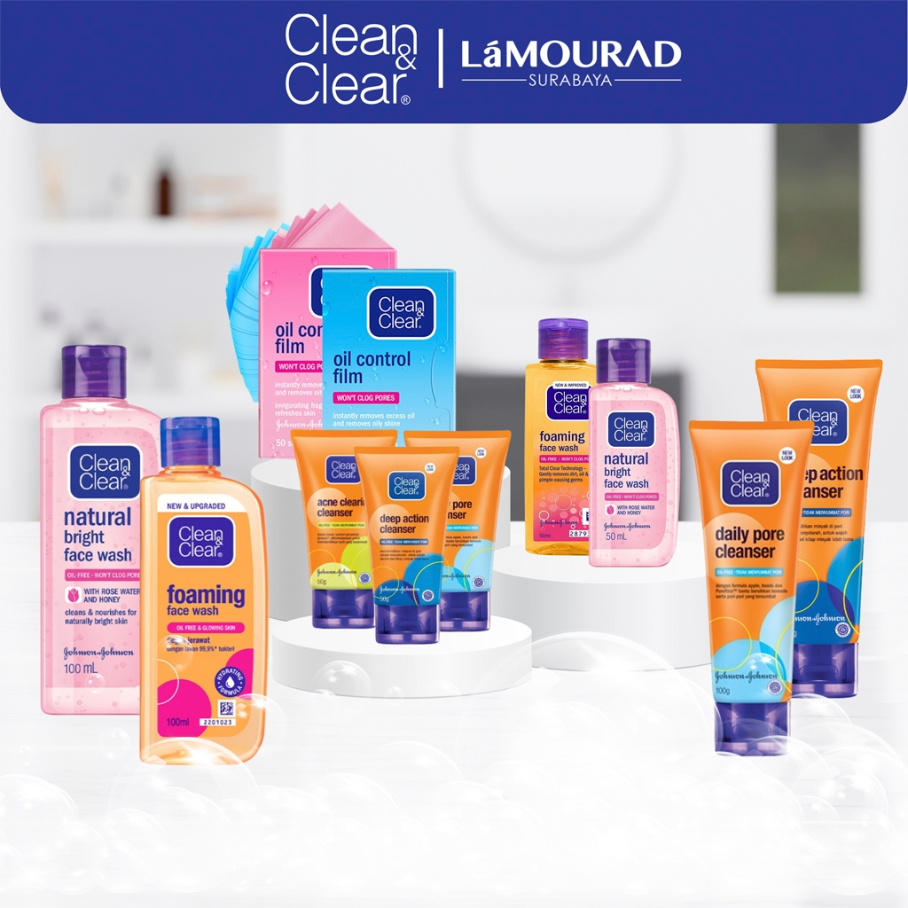 CLEAN & CLEAR Facial Cleanser Daily Pore / Deep Action / Foaming / Natural Bright / Face Paper