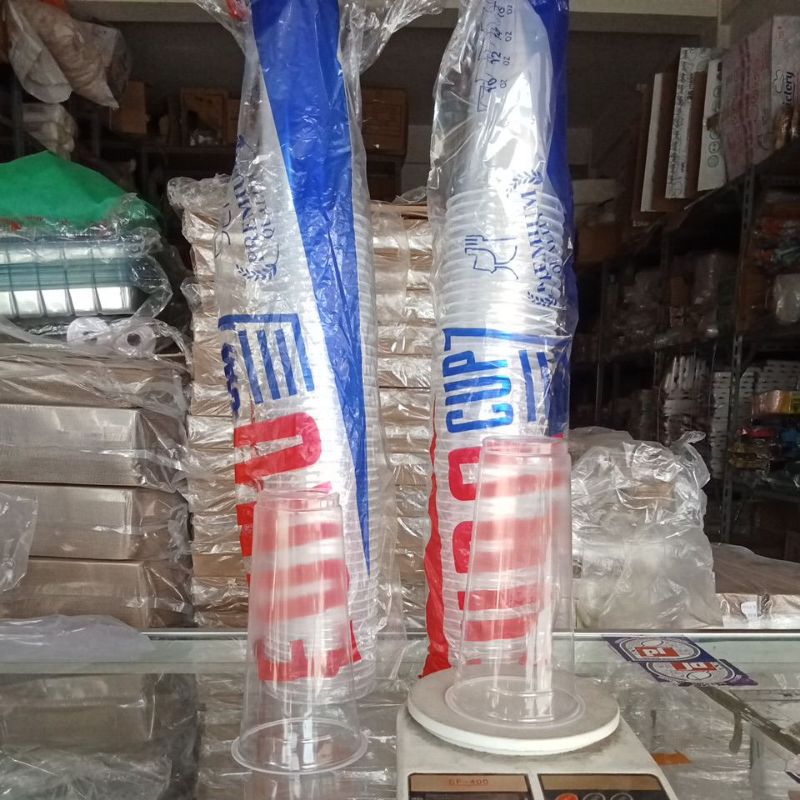 gelas plastik 22 Oz euro slim isi 50 pcs