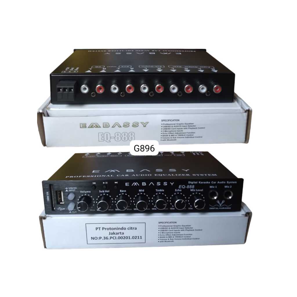 G896 AMPLIFER MINI MENAMBAH ALAT KARAOKE CAR AUDIO PARAMETRIK  BLUETOOTH EMBASSY GRAFHIC