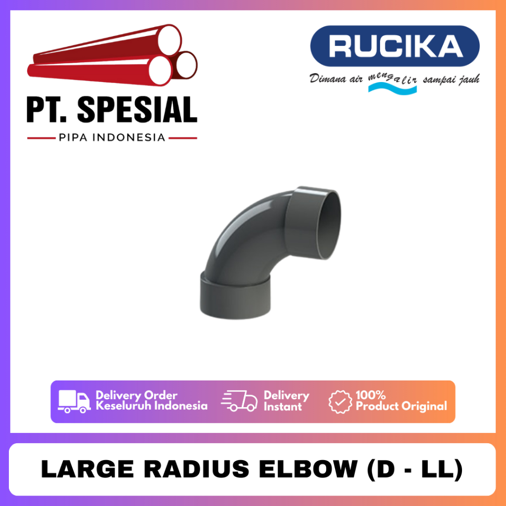 Large Radius Elbow D 1 1/4 Inch PVC Rucika / Long Elbow / Large Radius Elbow D - 09