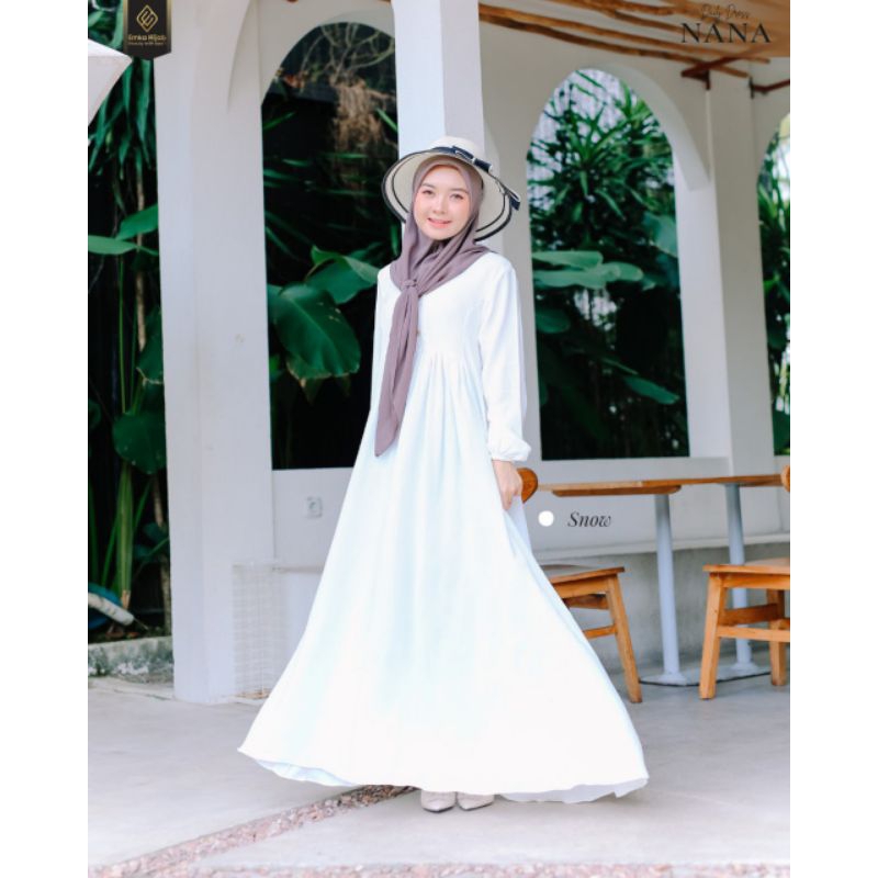 Ready stock Gamis Polos Nana Dress by emka hijab