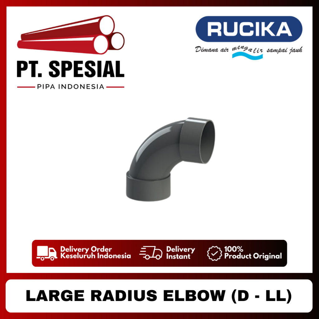 Large Radius Elbow D 2 Inch PVC Rucika / Long Elbow / Large Radius Elbow D - 07