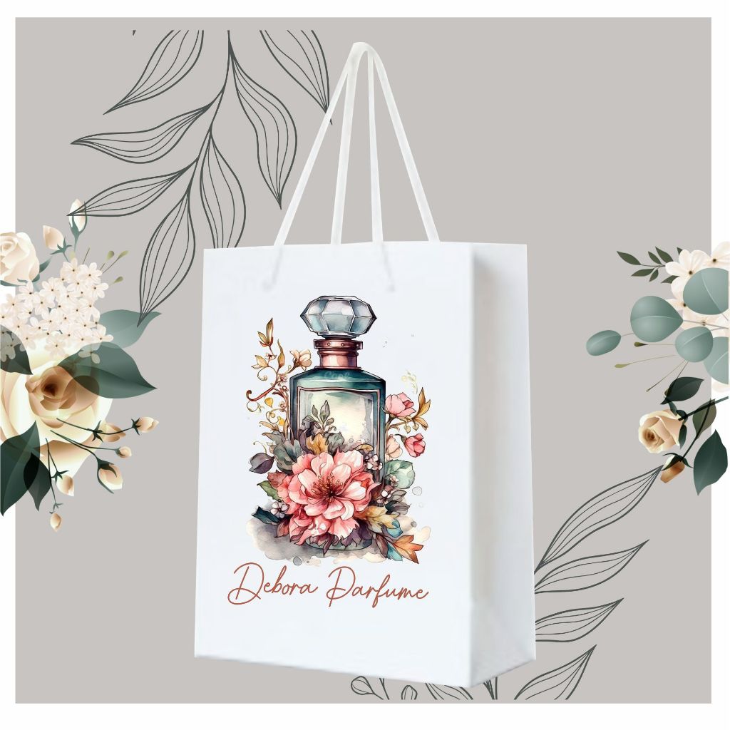 

paperbag putih parfum murah custom 100ml 10*5.5*16