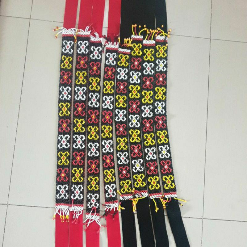 Ikat Kepala manik Dayak panjang 1 meter