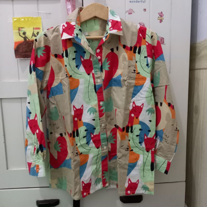 (120rb) kemeja cotton tree preloved no cotton ink nadjani this is april