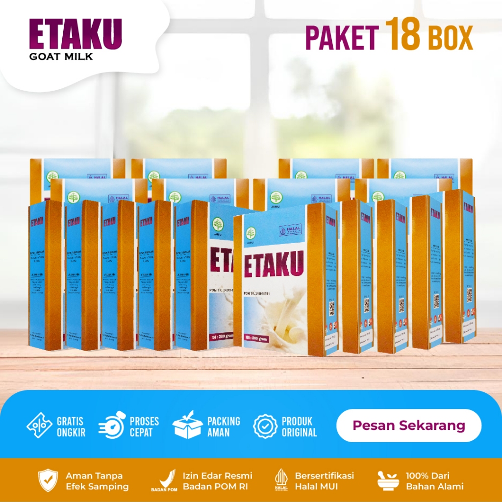 

Etaku Goat Milk Susu Kambing Etawa Asli Paket 18 Box