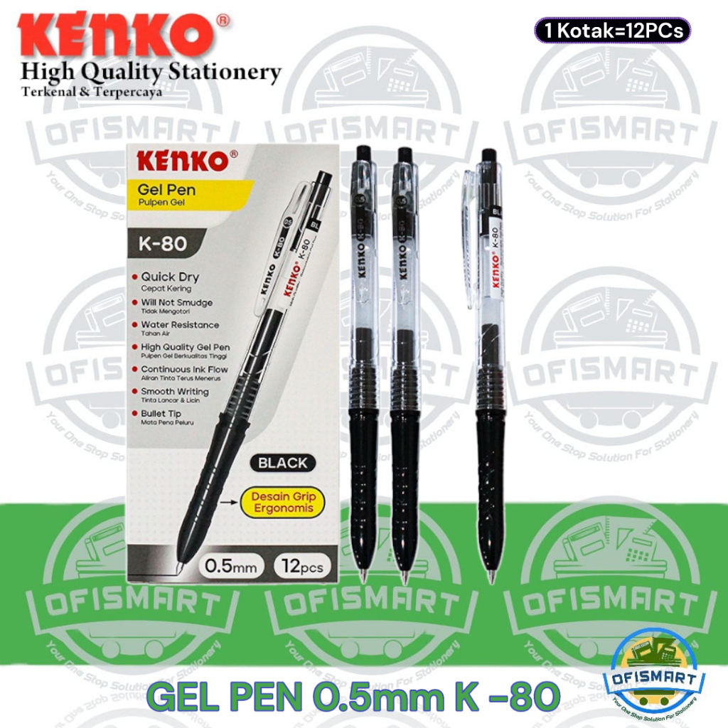 

Kenko Gel Pen 0,5 mm Hitam K 80 | @1Ktk=12PCs