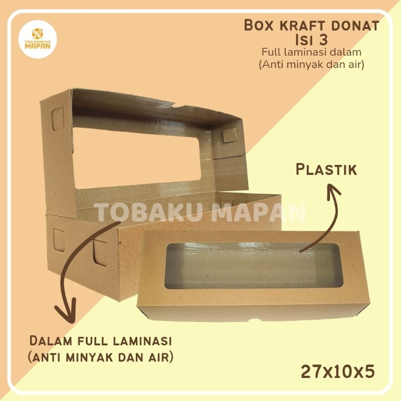 

Dus Kraft Coklat Cake/Box Kraft Donat/ Box Donat Kaca/Box Kraft Laminasi