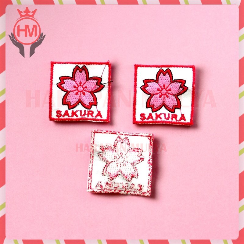 Bordir Tanda Regu Pramuka Murah - Bordir Regu Bunga Sakura Murah - HM