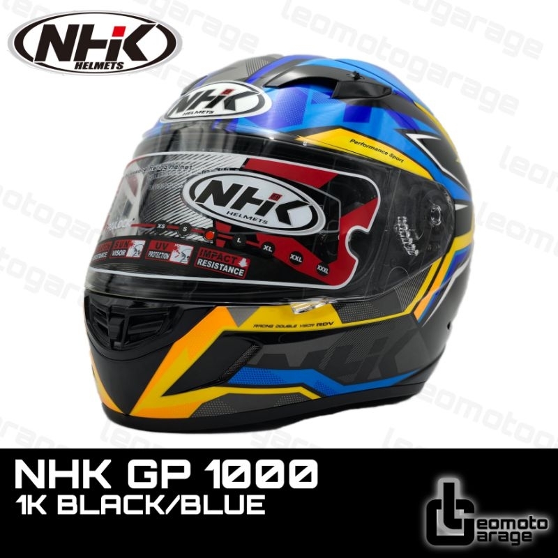 NHK GP 1000 1K BLACK/BLUE HELM FULL FACE