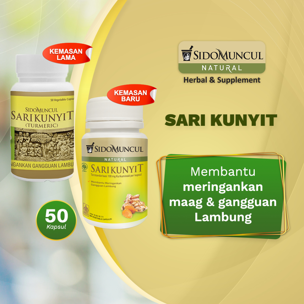 

F_daybose - Sido Muncul Natural Sari Kunyit 50 Kapsul Herbal Maag Asam Lambung