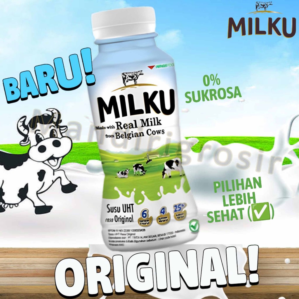 

Minuman Susu UHT Rasa Original * Milku * Minuman Susu Belgian Cows * 100gr