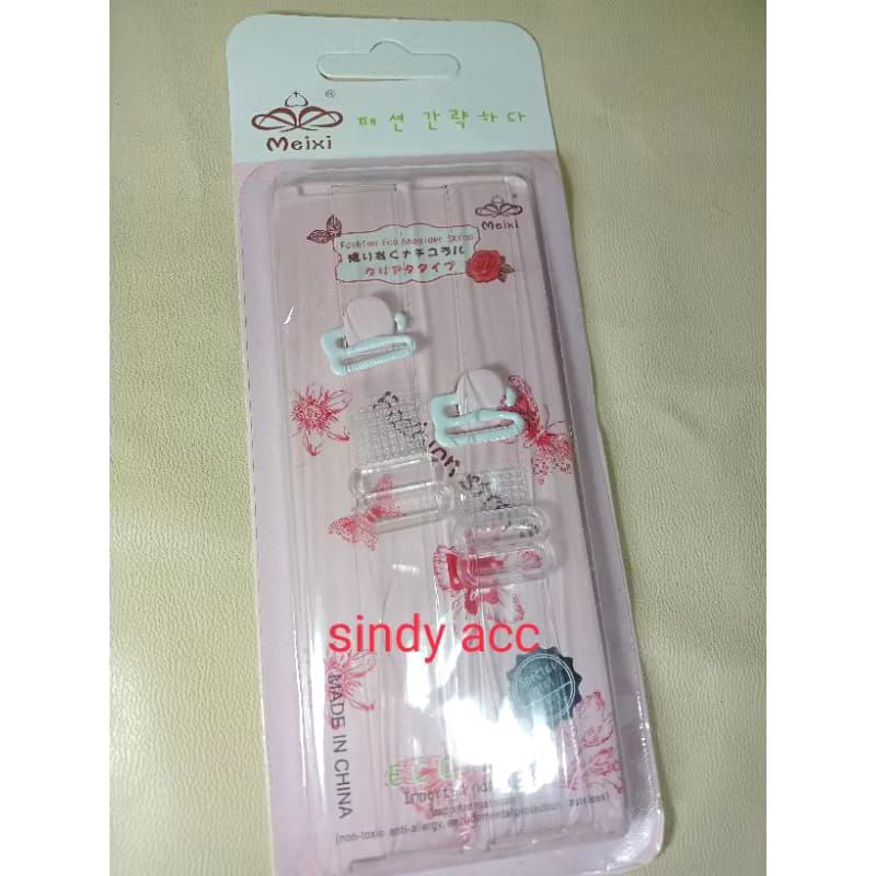 Tali BH Meixi Fashion Straps Transparan Mika Pink