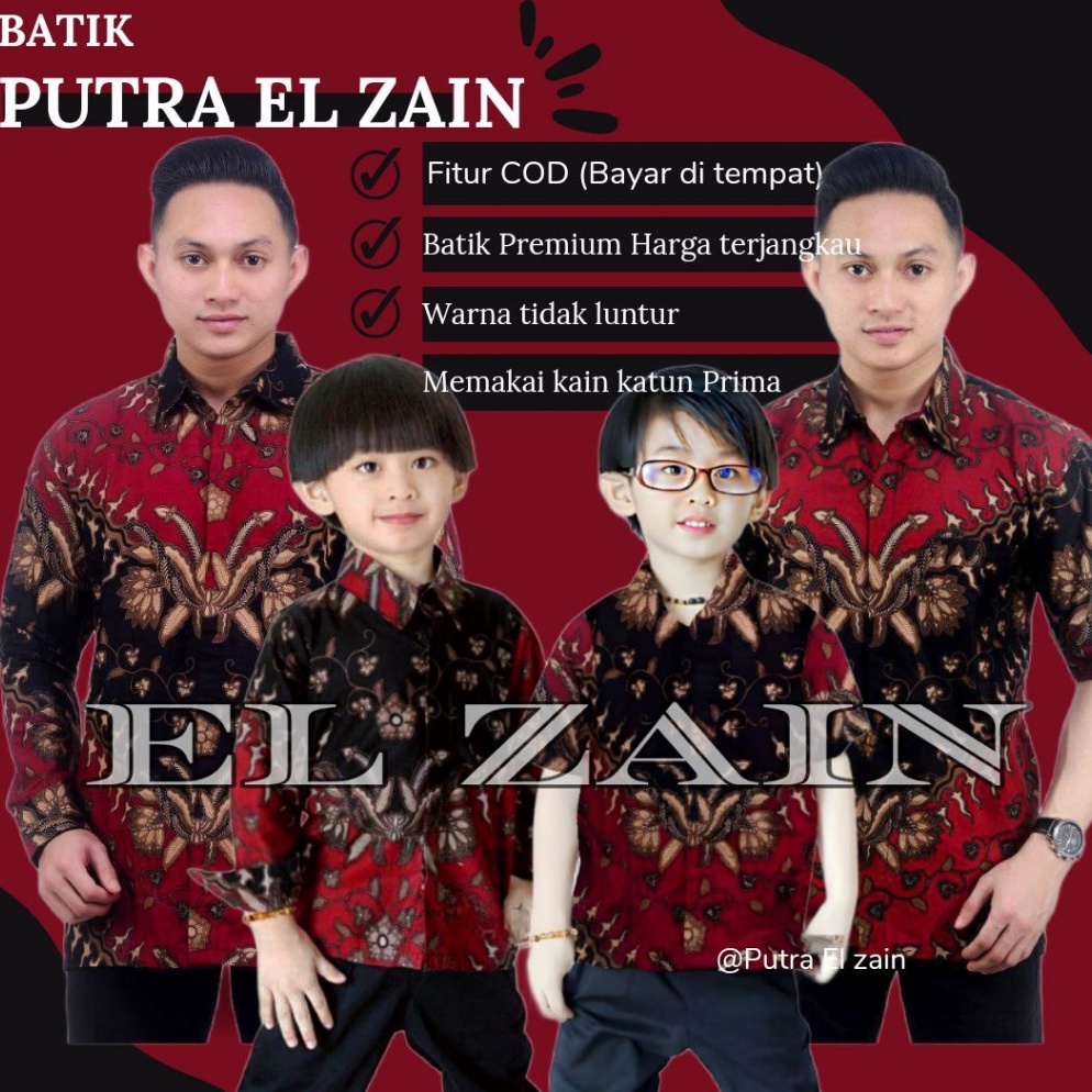 KODE G72P Batik Keris Maron TERBARU Couple sweet  couple batik ayah dan anak cowok BATIK MERAH Batik