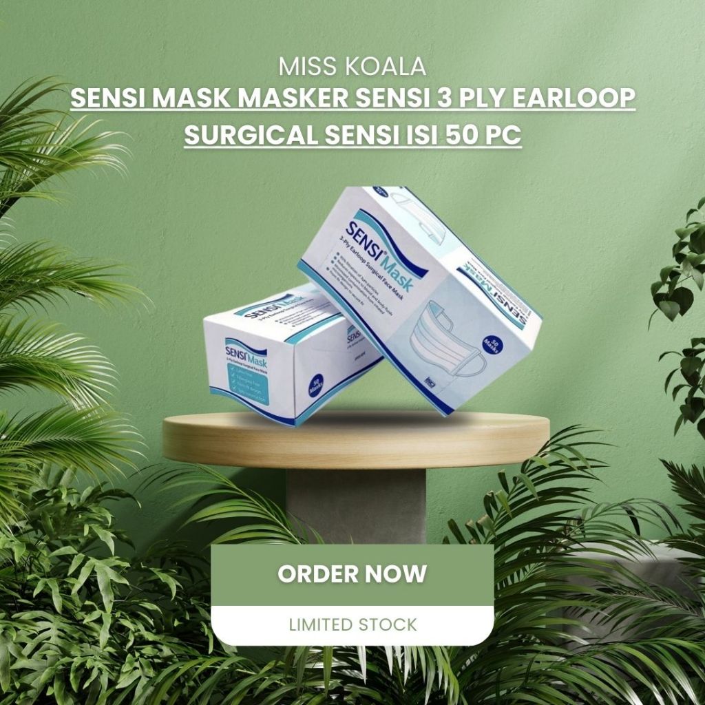 SENSI MASK MASKER SENSI  3 PLY EARLOOP SURGICAL SENSI ISI 50 PCS