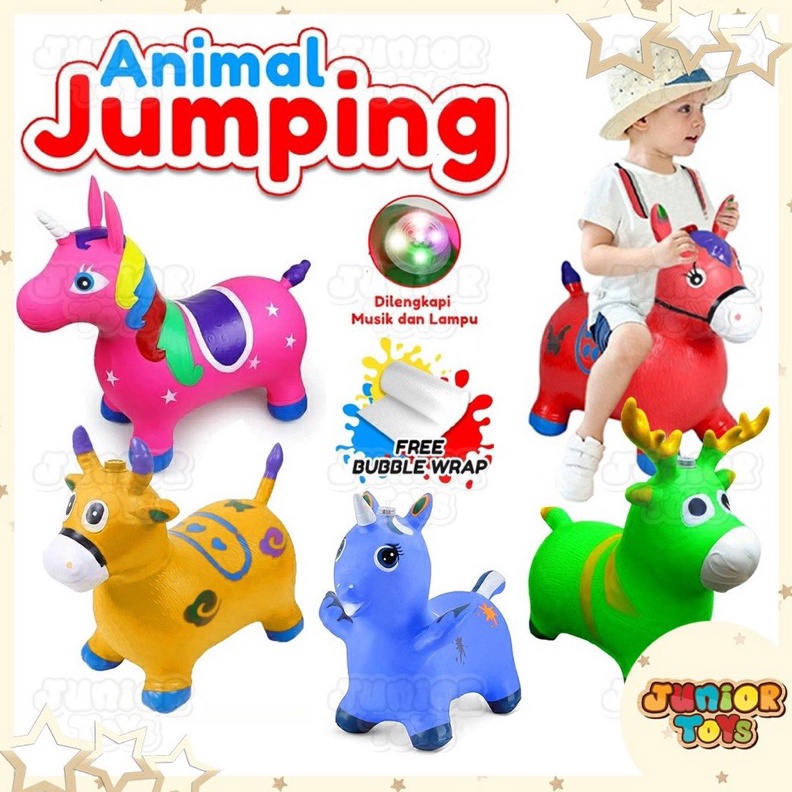KODE E89V BISA COD MAINAN ANAK KUDA JUMPING KARET KARAKTER  Kuda Kudaan Karet Jumping Animal Mainan 