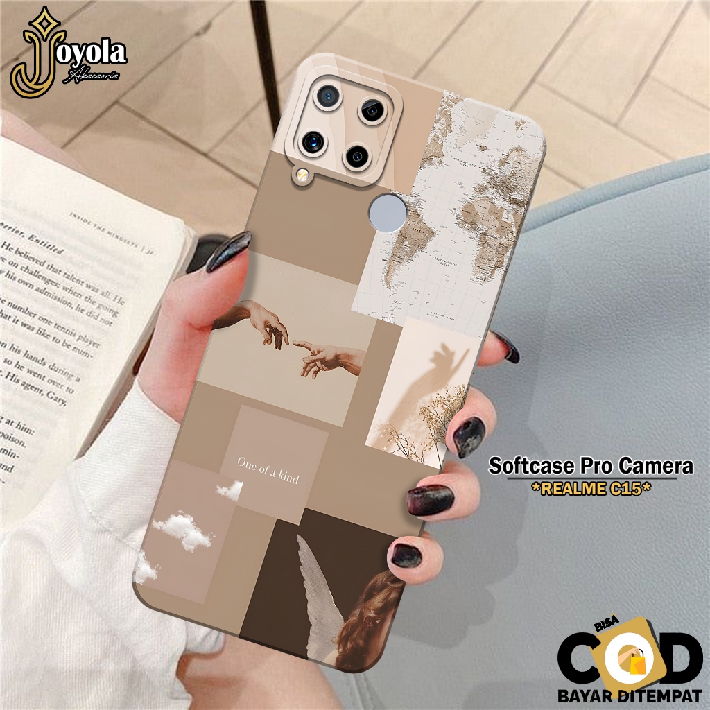 JOYOLA Case Hp Realme C15 - Softcase Realme C15 Terbaru - Fashion Case Aesthetic - Casing Realme C15