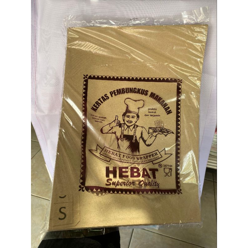 kertas nasi /kertas minyak coklat hebat  isi 100 | kertas daun alas makan