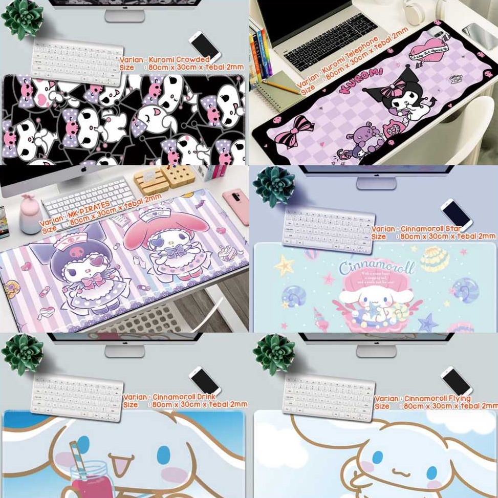 LUCKY CAT  SANRIO CHARACTERS PREMIUM MOUSE PAD PANJANG  LARGE KEYBOARD PAD  GAMING MOUSE PAD  MOUSE 
