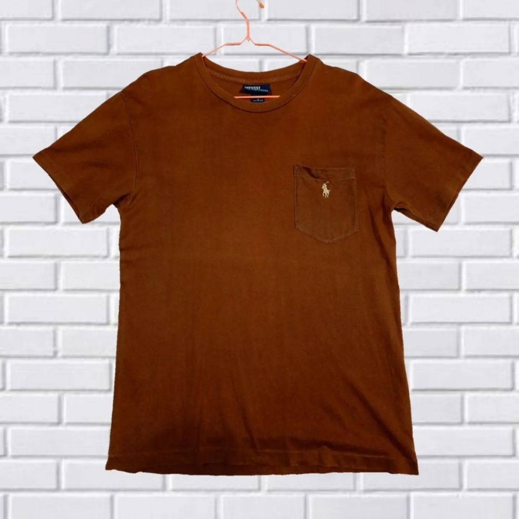 KAOS POLO RALPH LAUREN POCKET, SIZE S-M (SECOND BRANDED) COKLAT, TS0189