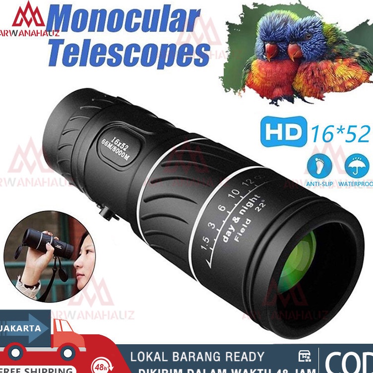 Teleskop Lensa Zoom HP Monokular Teropong Jarak Jauh Peralatan Focus TEROPONG JARAK JAUH 1 m SIANG M