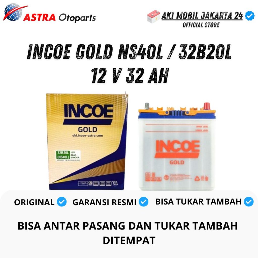 Aki Basah INCOE Mobil Calya Sigra Ayla Agya Brio 12 V 32 Ah INCOE ASTRA