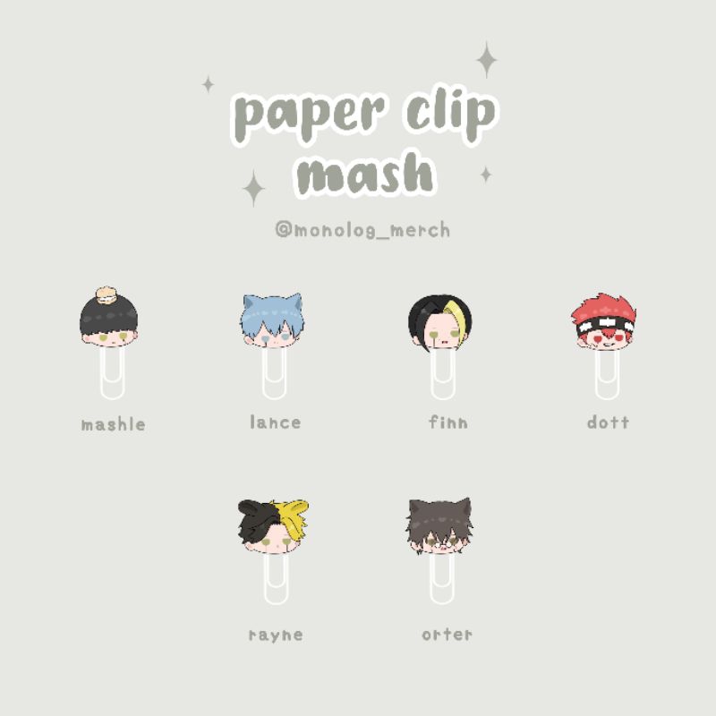 

paper clip anime mashle (isi 6pcs)