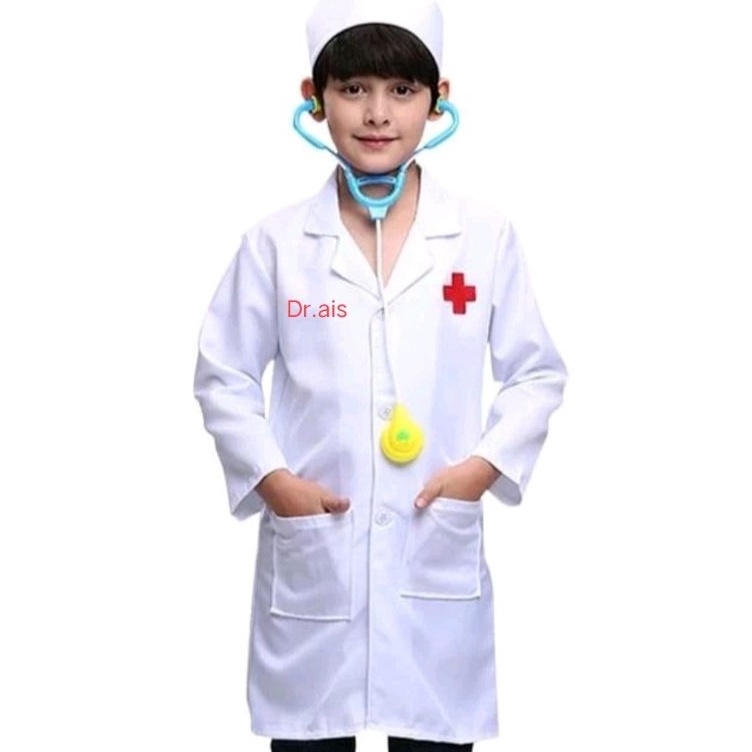 KODE I63L JAS LAB  BORDIR NAMA DOKTER KECILKOSTUM PROFESI ANAK PAUD TK SD