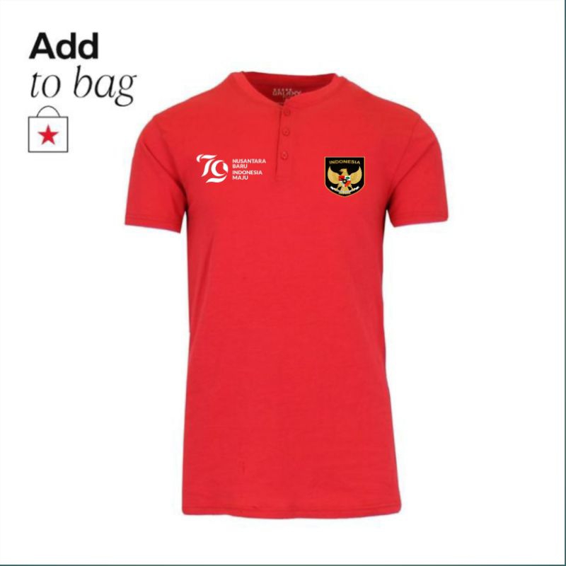 kaos kancing 17 agustus lengan pendek merah putih
