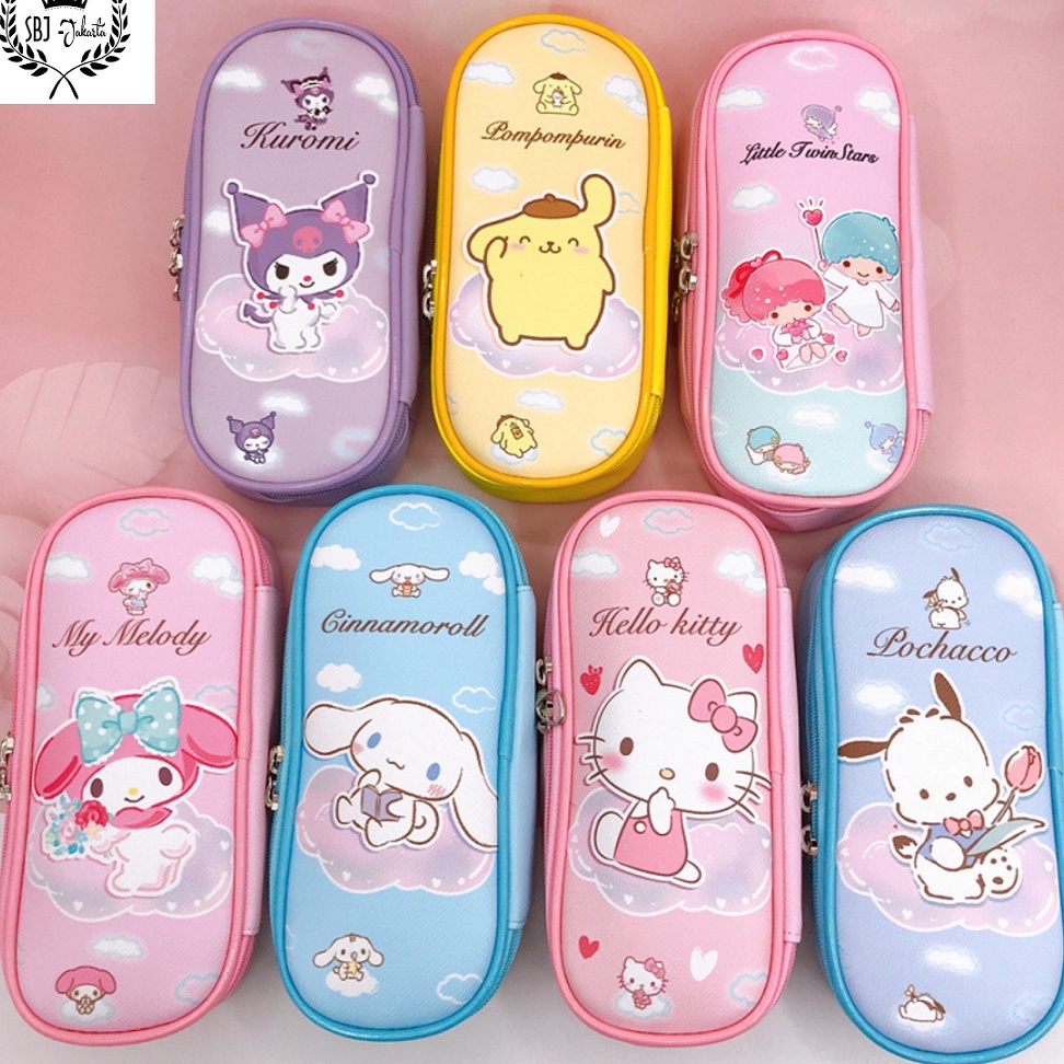 

KODE P29H Tempat Pensil Kotak Pensil karakter Sanrio kuromi melody cinnamoroll bahan TPU leather waterproof