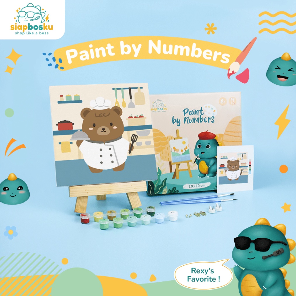 

KODE R38U KANVAS LUKIS BINATANG UNTUK ANAK CANVAS PAINTING BY NUMBER FOR KIDS 2x2 CM TERMASUK CAT KUAS FRAME KAYU SIAP LUKIS ANIMAL 3 SERIES