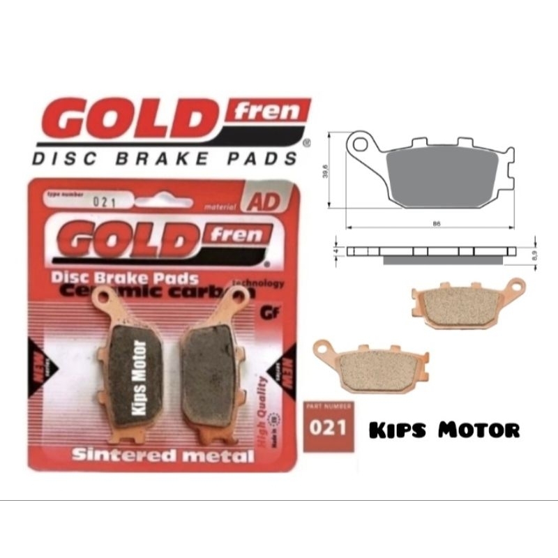 Kampas rem belakang  Suzuki GSF GSX 650 SV 650 GSR 750 SV 1000 GSF GSX 12O0 1250  Gold fren 021