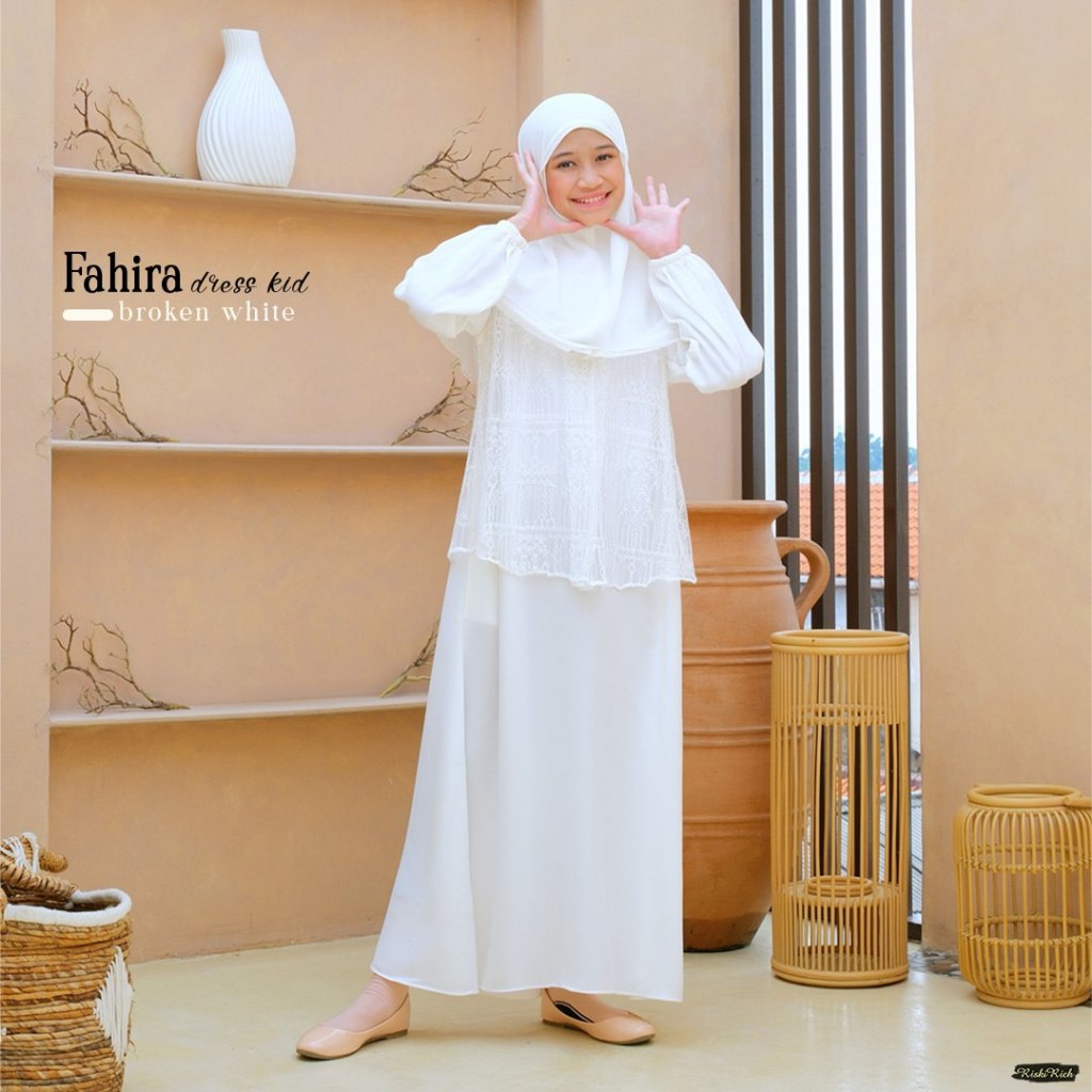RISKIRICH Fahira Gamis Anak Perempuan Kombinasi Outer Brukat