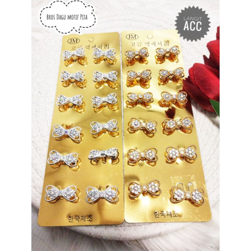 Bros dagu korea lusinan 12pcs motif pita