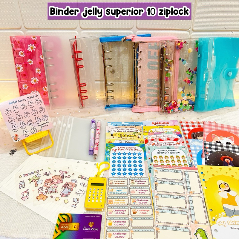 

(10 Ziplock-Jelly) Binder menabung paket jelly superior