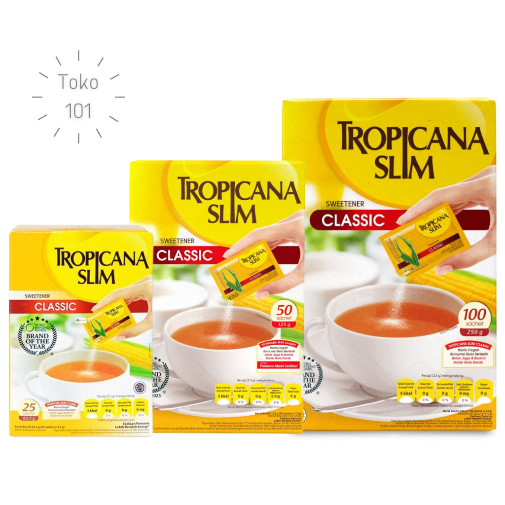 

Tropicana Slim Sweetener Classic 50 Sachet - Pemanis untuk Bantu Batasi Gula