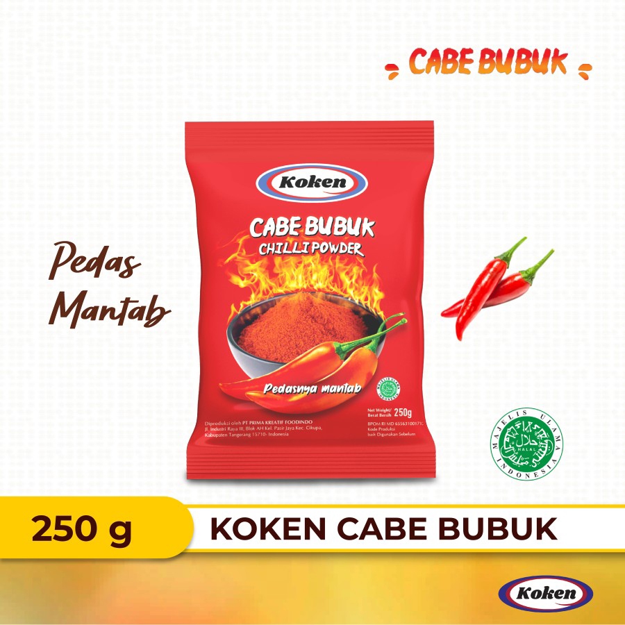 

Tchome Bubuk Cabai Giling kemasan 25 gr 250 gr cabe tabur pedas Koken food chili powder