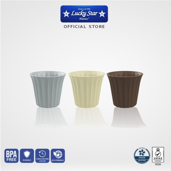 Lucky Star - POT BUNGA PLASTIK / POT BUNGA BULAT VIOLETA 12 KODE 5771