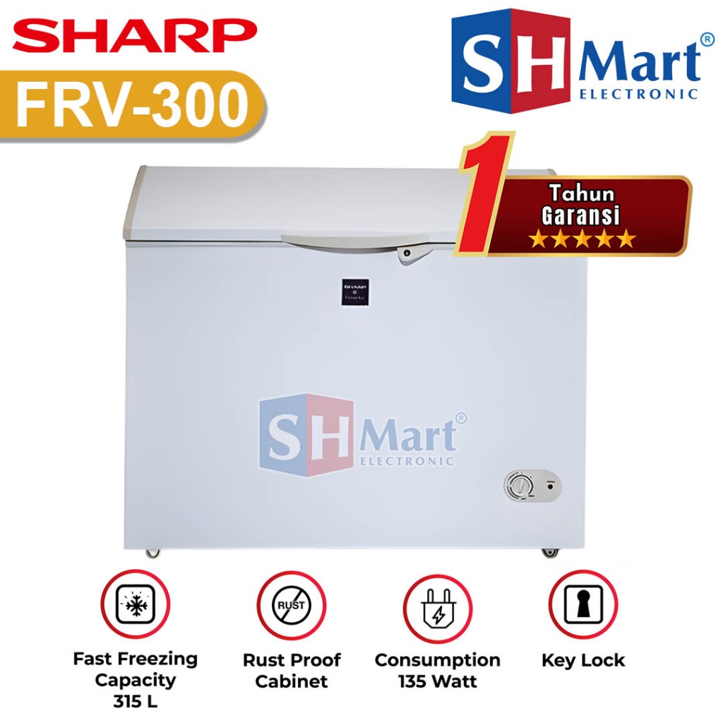 CHEST FREEZER SHARP 250 LITER FRV-300 / FRV300 FREEZER BOX GARANSI RESMI