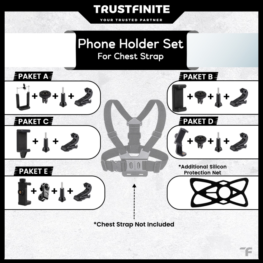 Phone Holder Clamp Adapter Screw Set for Body Chest Strap