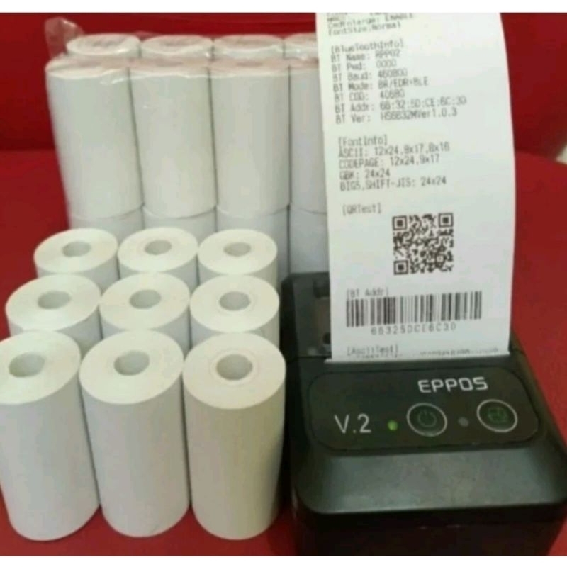 

paket 1 kg (isi 30 rol/pcs)kertas thermal termurah ukuran 57*30/58*30mm kertas struk kasir printer mini bluetooth