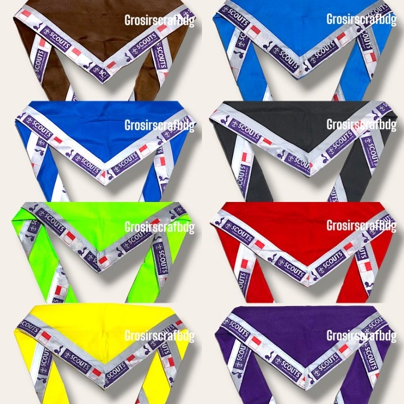 WOSM BORDIR,SCARF PRAMUKA LIST SCOUT WOSM BORDIR BUKAN SABLON / scraf scout pramuka menyala / scraf 