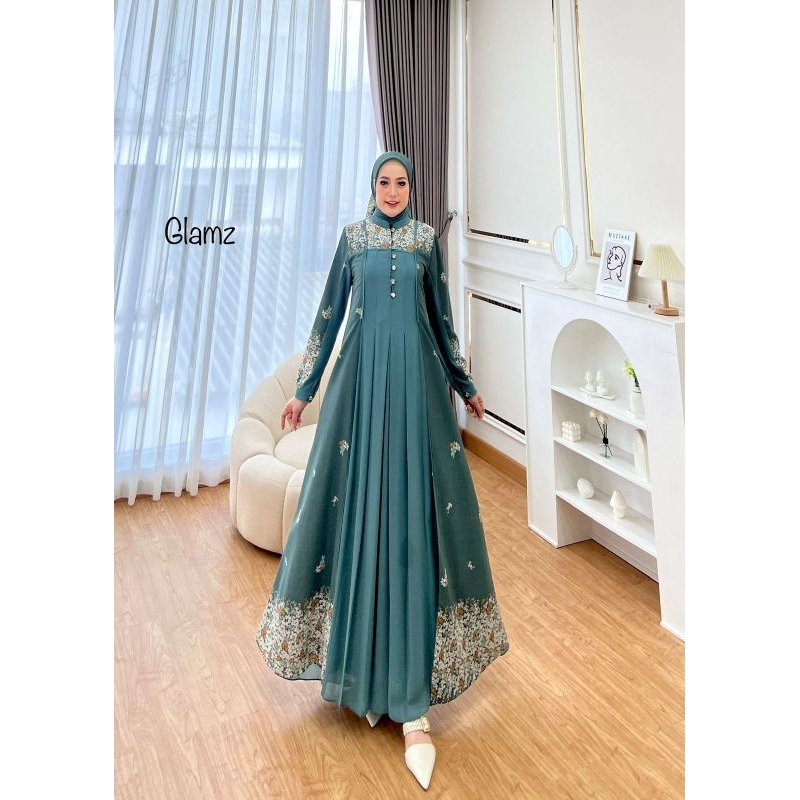 GAMIS AINUN ORI GLZ/ GAMIS PESTA/ GAMIS SET HIJAB PREMIUM