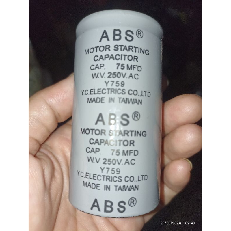 kapasitor kompresor angin listrik 75 mfd 75mfd