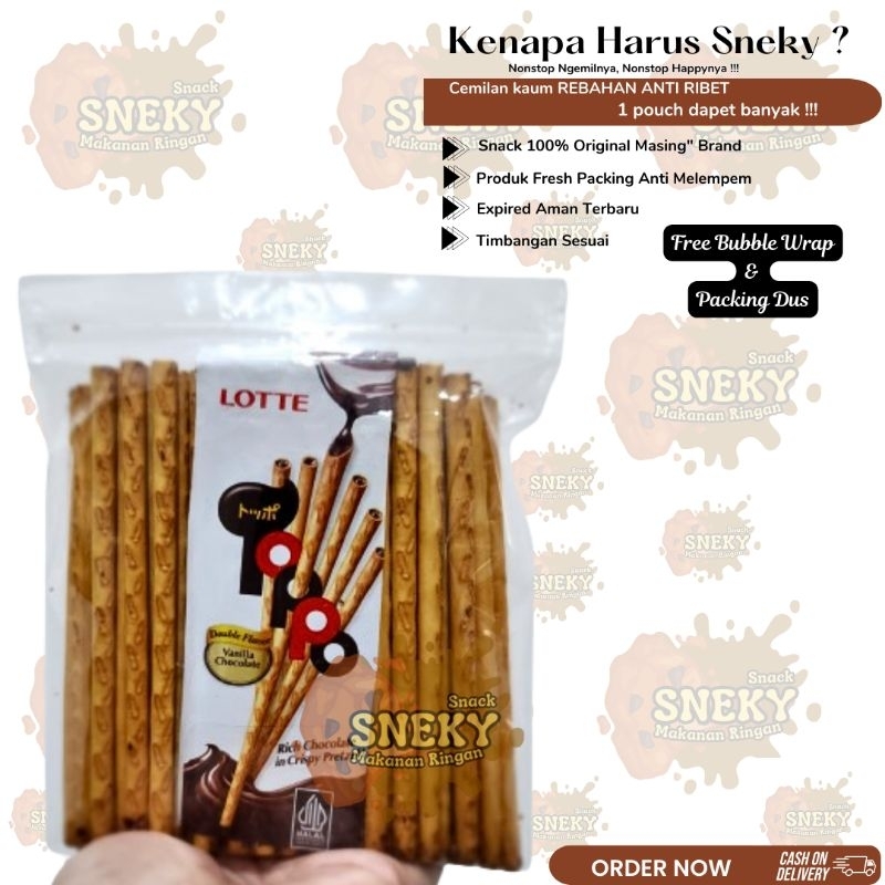 

Lotte Toppo Vanila Chocolate Biskuit Stik Coklat Vanila